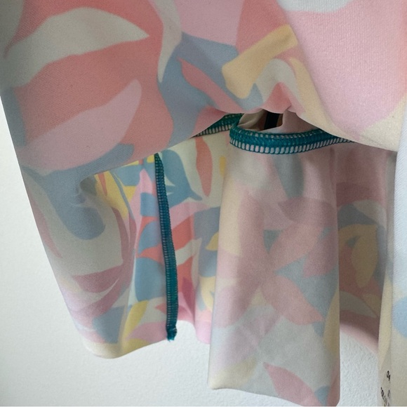 NWT Lands’ End Ruffle UPF 50 Tankini Top Size 6 Turquoise Floral Pink Orange - Picture 5 of 10